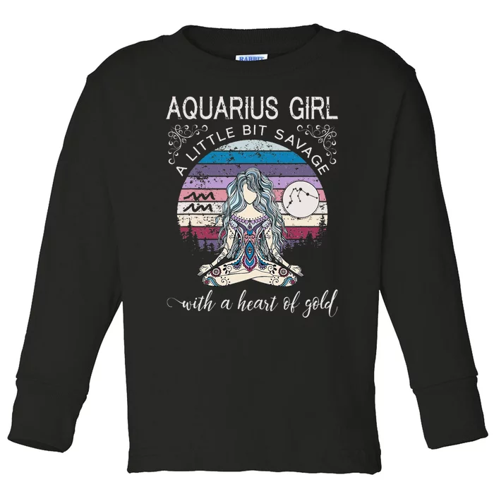 Aquarius Birthday for Wo February Gift Toddler Long Sleeve Shirt