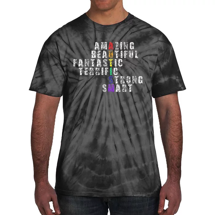 Amazing Beautiful Fantastic Smart Autism Awareness Tie-Dye T-Shirt