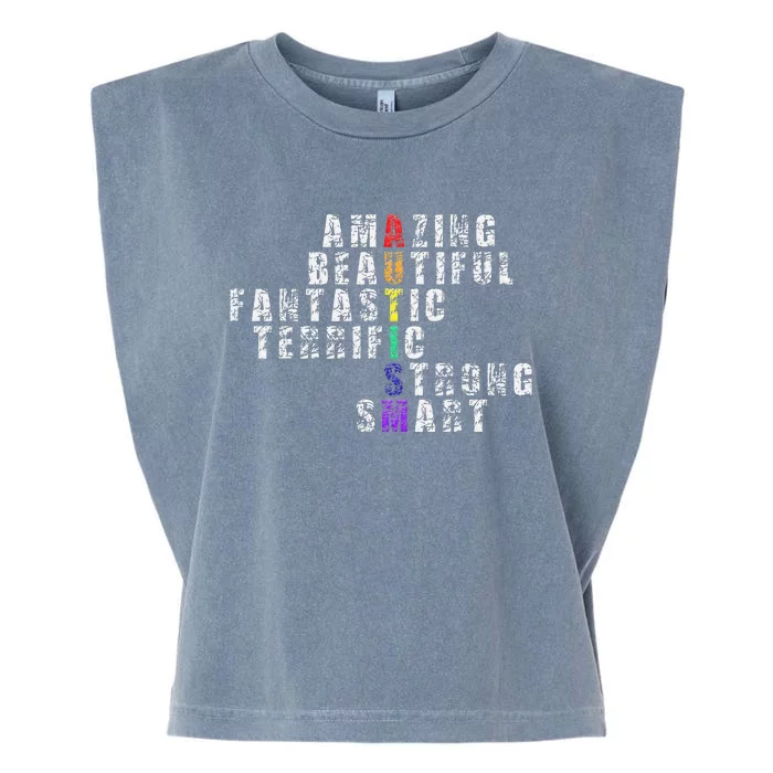 Amazing Beautiful Fantastic Smart Autism Awareness Garment-Dyed Women's Muscle Tee