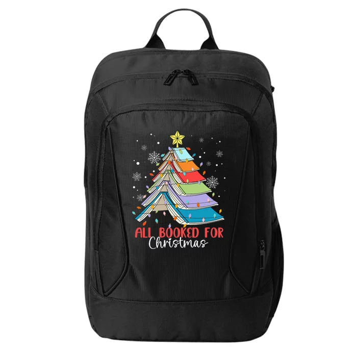 All Booked For Christmas Book Christmas Tree Lights Apparel City Backpack