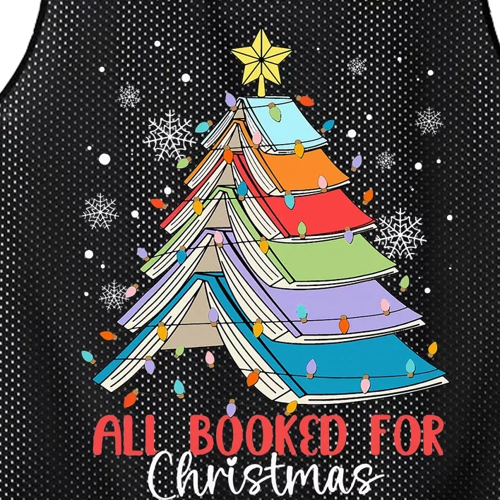 All Booked For Christmas Book Christmas Tree Lights Apparel Mesh Reversible Basketball Jersey Tank