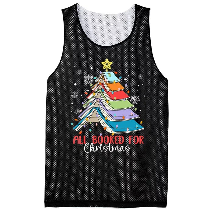 All Booked For Christmas Book Christmas Tree Lights Apparel Mesh Reversible Basketball Jersey Tank