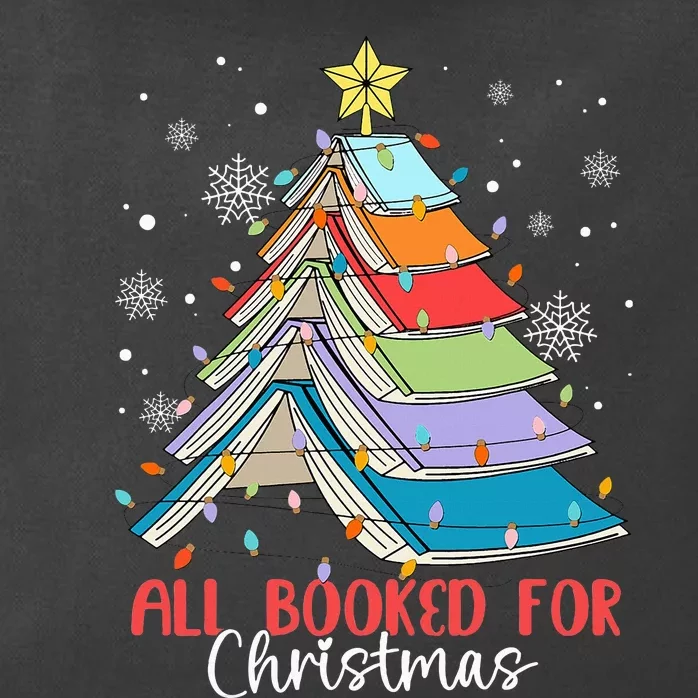 All Booked For Christmas Book Christmas Tree Lights Apparel Zip Tote Bag