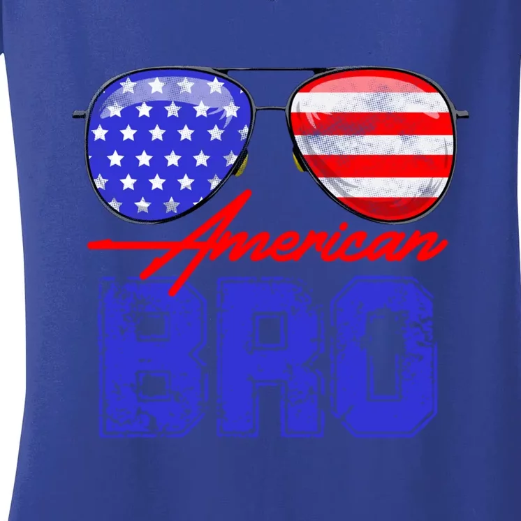 American Bro! Funny 4th Of July Gift Women's V-Neck T-Shirt