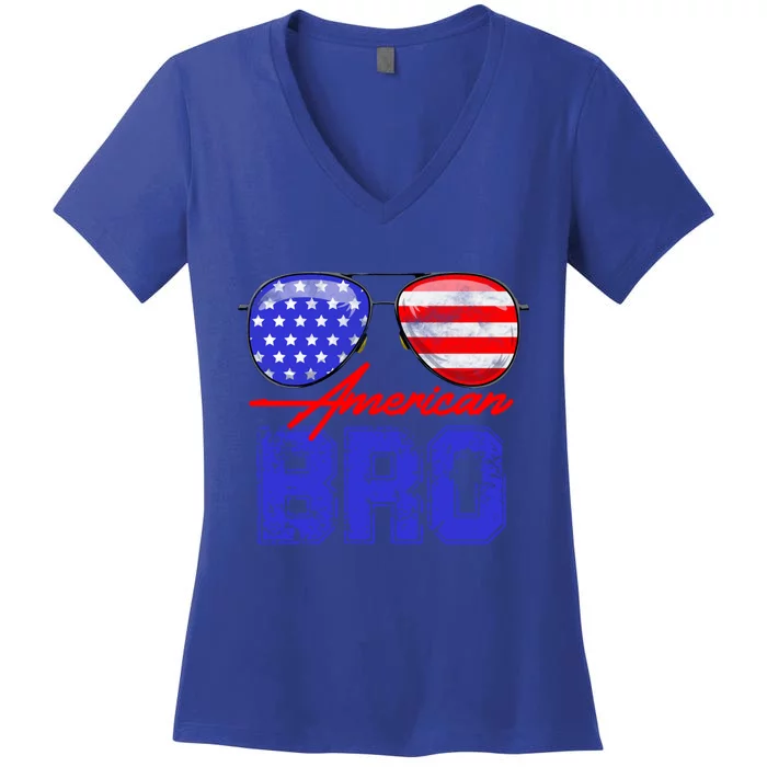 American Bro! Funny 4th Of July Gift Women's V-Neck T-Shirt