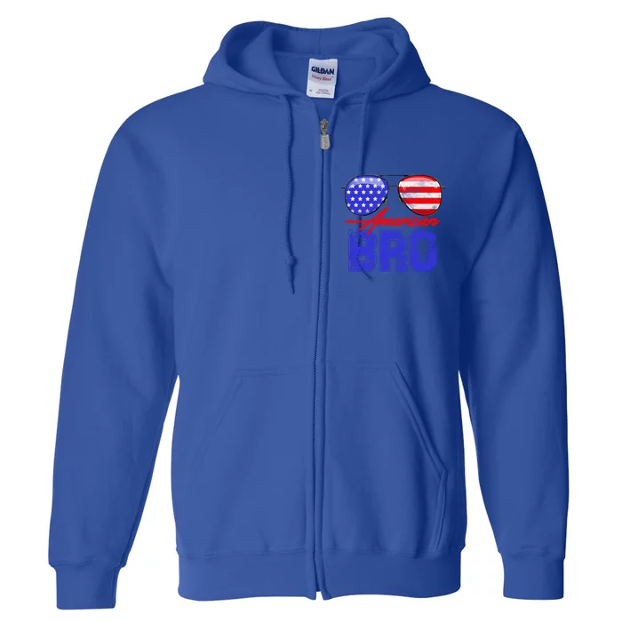 American Bro! Funny 4th Of July Gift Full Zip Hoodie