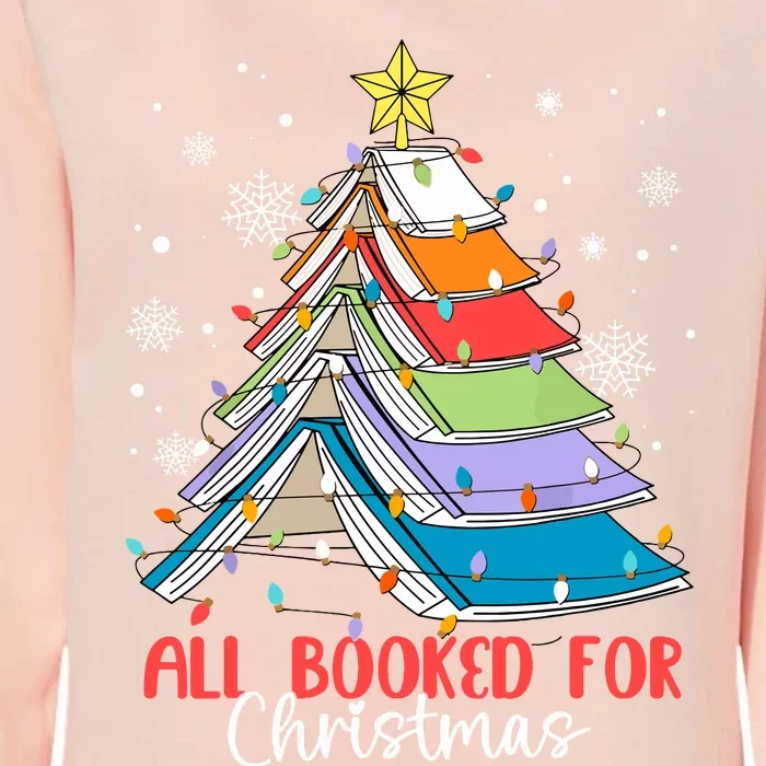 All Booked For Christmas Book Christmas Tree Lights Apparel Womens California Wash Sweatshirt