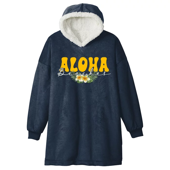 Aloha Beaches Funny Hawaii Tropical Hooded Wearable Blanket