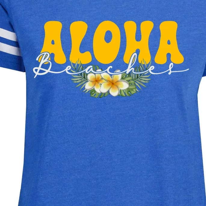 Aloha Beaches Funny Hawaii Tropical Enza Ladies Jersey Football T-Shirt