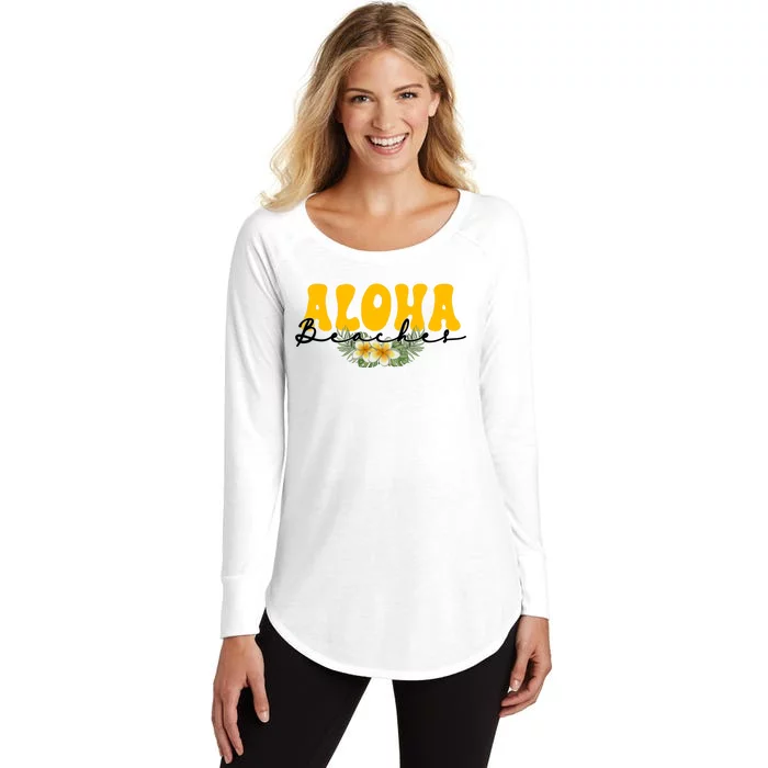 Aloha Beaches Funny Hawaii Tropical Women's Perfect Tri Tunic Long Sleeve Shirt