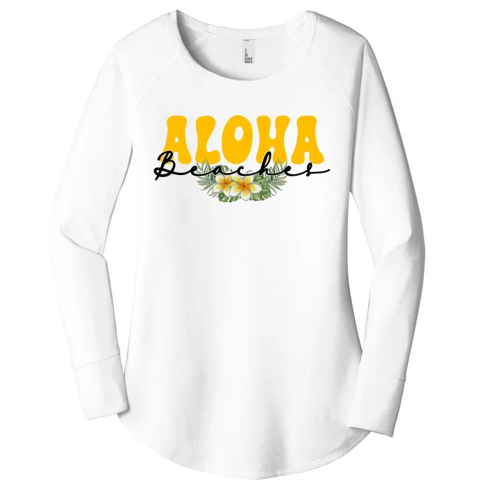 Aloha Beaches Funny Hawaii Tropical Women's Perfect Tri Tunic Long Sleeve Shirt