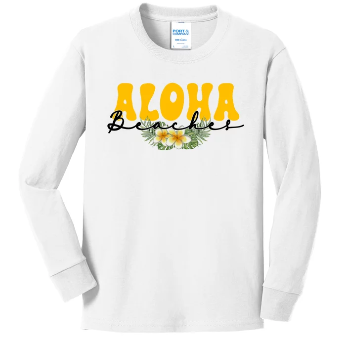 Aloha Beaches Funny Hawaii Tropical Kids Long Sleeve Shirt