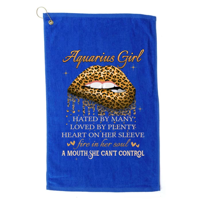 Aquarius Birthday Funny Gift Funny Leopard Sexy Lip Gift Platinum Collection Golf Towel