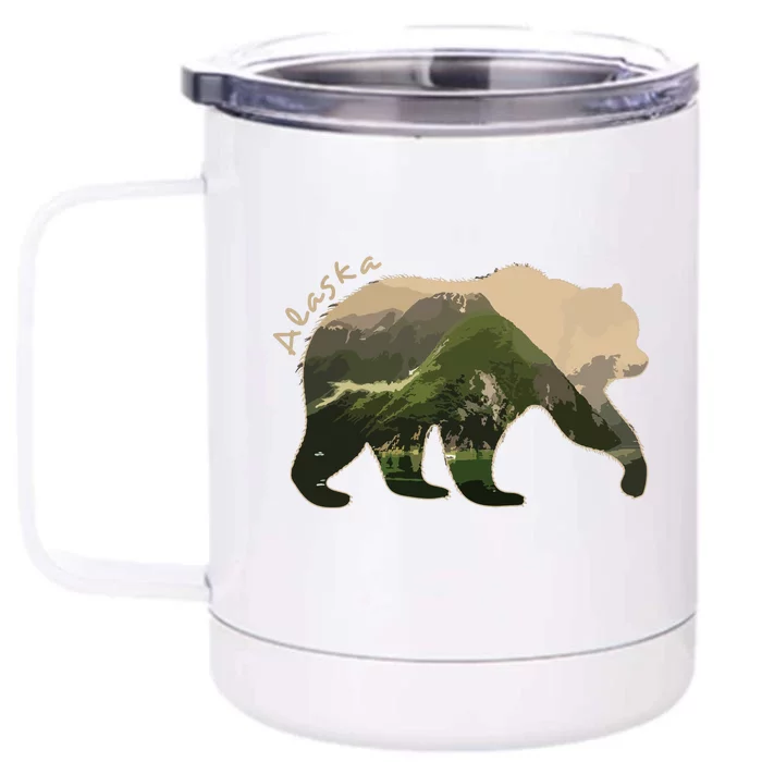 Alaska Bear Grizzly Bear Front & Back 12oz Stainless Steel Tumbler Cup