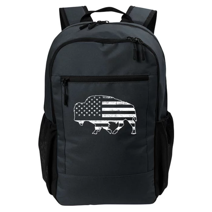 American Bison Gray Style Vintage Flag Daily Commute Backpack