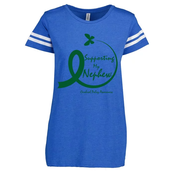 Aunt Butterfly Green Awareness Ribbon Nephew Cerebral Palsy Cute Gift Enza Ladies Jersey Football T-Shirt