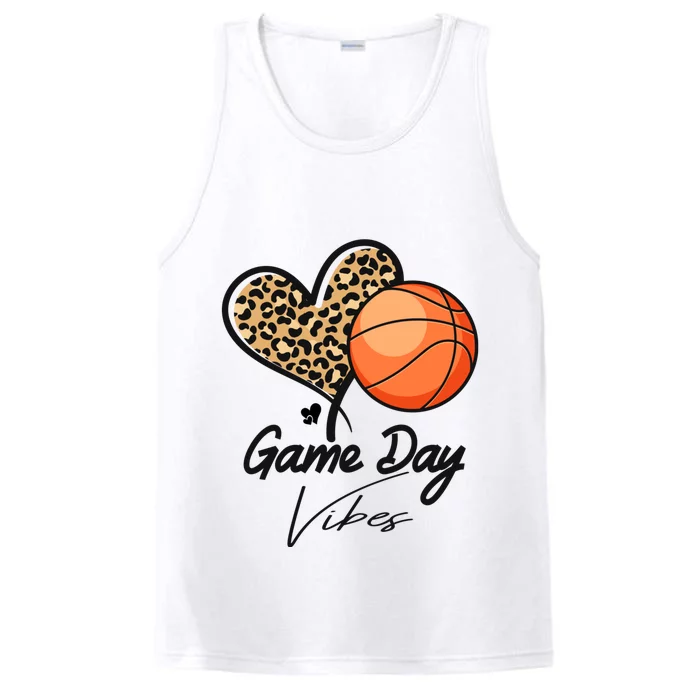 America Basketball Game Day Vibes Basketball Mom Leopard Performance Tank