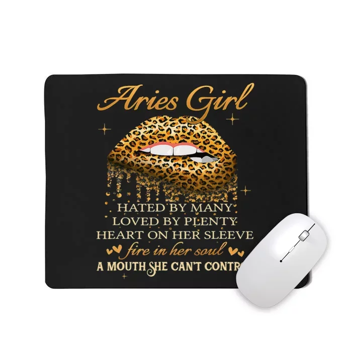 Aries Birthday Gifts Funny Leopard Sexy Lip Mousepad