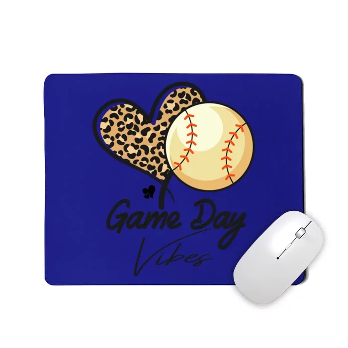 America Baseball Game Day Vibes Baseball Mom Leopard Gift Mousepad