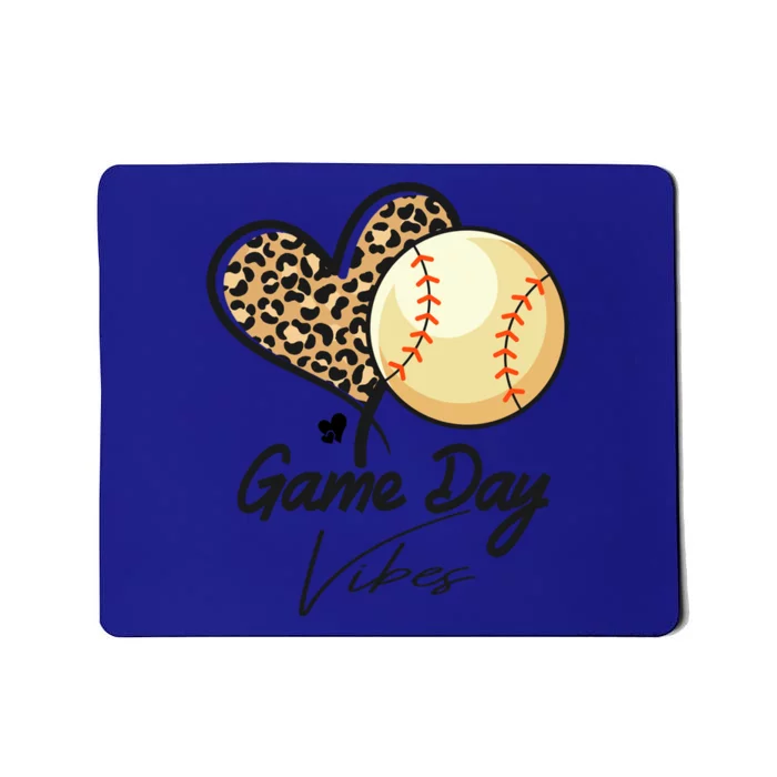 America Baseball Game Day Vibes Baseball Mom Leopard Gift Mousepad