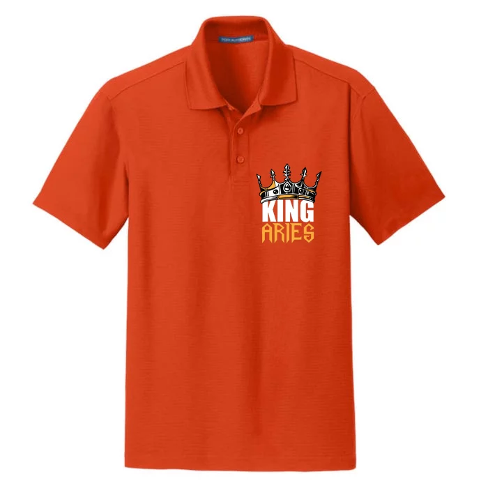 Aries Birthday Gifts King Aries Zodiac Dry Zone Grid Performance Polo