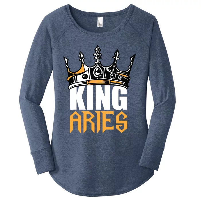 Aries Birthday Gifts King Aries Zodiac Women's Perfect Tri Tunic Long Sleeve Shirt