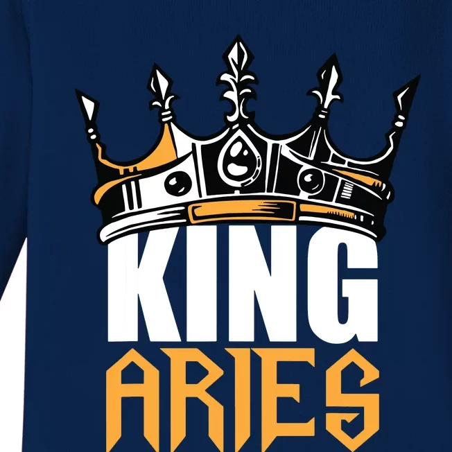 Aries Birthday Gifts King Aries Zodiac Baby Long Sleeve Bodysuit