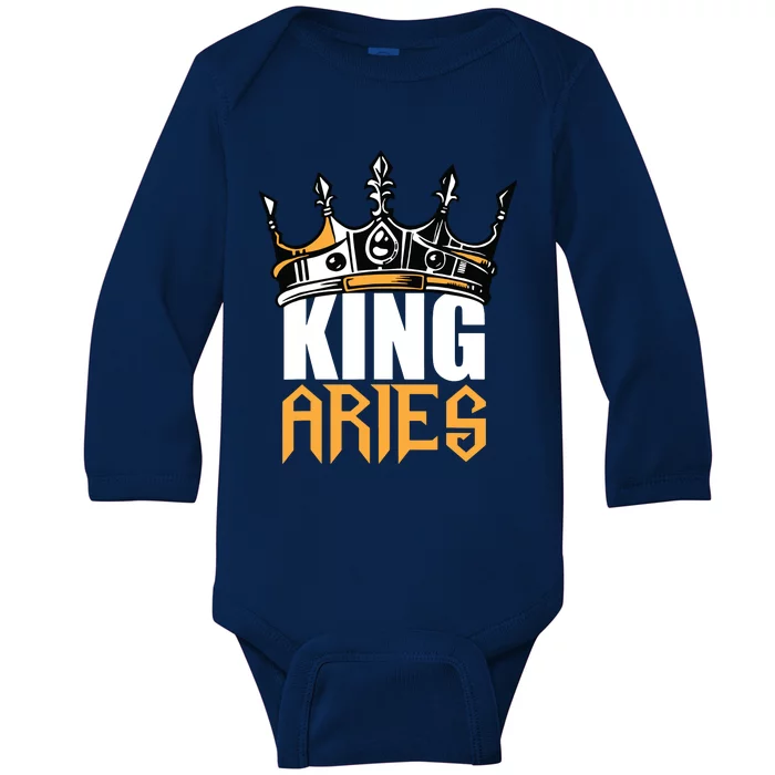 Aries Birthday Gifts King Aries Zodiac Baby Long Sleeve Bodysuit