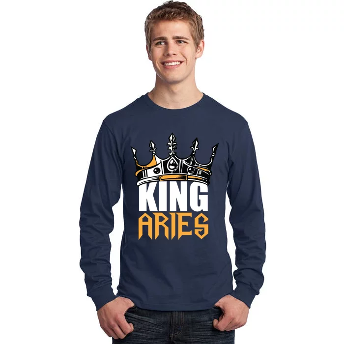 Aries Birthday Gifts King Aries Zodiac Tall Long Sleeve T-Shirt