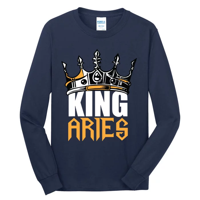 Aries Birthday Gifts King Aries Zodiac Tall Long Sleeve T-Shirt