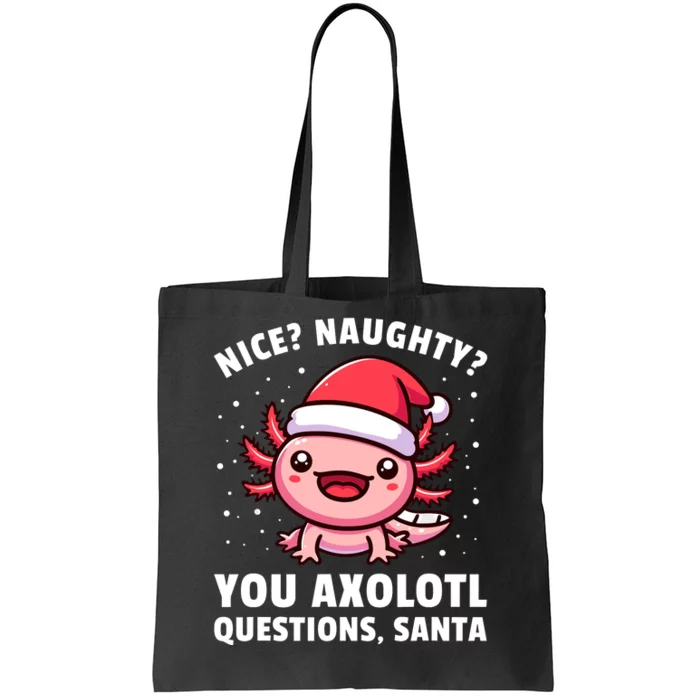 Axolotl Boy Girl Axolotl Questions Christmas Tote Bag