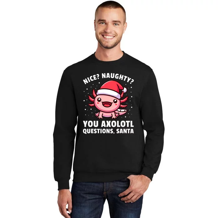 Axolotl Boy Girl Axolotl Questions Christmas Tall Sweatshirt