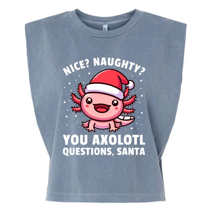 Axolotl Boy Girl Axolotl Questions Christmas Garment-Dyed Women's Muscle Tee