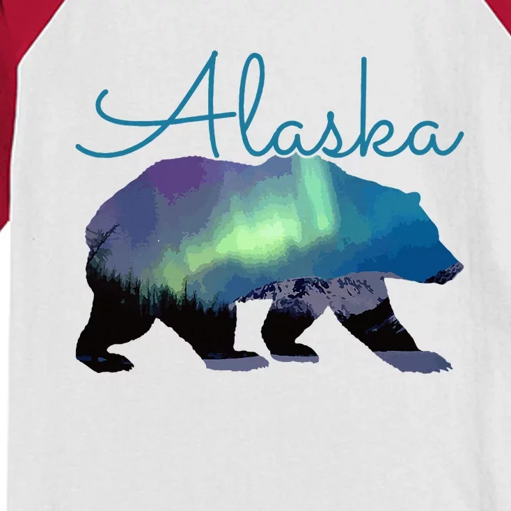 Alaska Bear Grizzly Polar Alaskan Nature Kids Colorblock Raglan Jersey