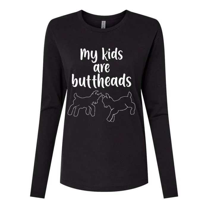 Are Buttheads Goat Mom Farmer Womens Cotton Relaxed Long Sleeve T-Shirt