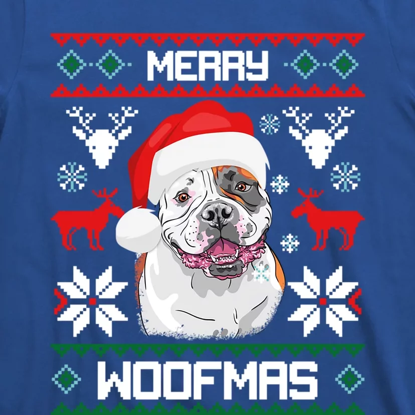 American Bulldog Gift For Merry Christmas Woofmas Xmas Gift T-Shirt