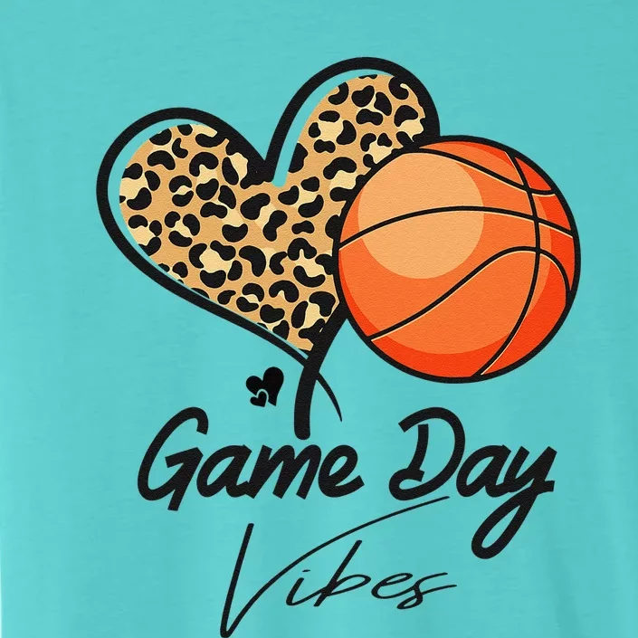 America Basketball Game Day Vibes Basketball Mom Leopard ChromaSoft Performance T-Shirt