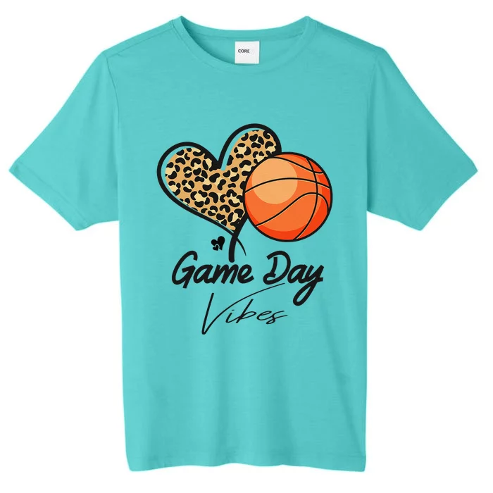 America Basketball Game Day Vibes Basketball Mom Leopard ChromaSoft Performance T-Shirt