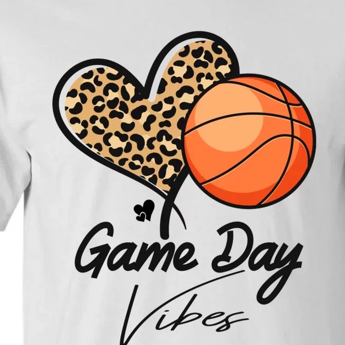 America Basketball Game Day Vibes Basketball Mom Leopard Tall T-Shirt