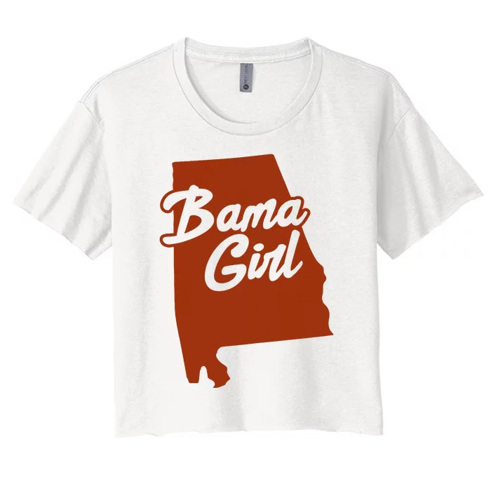 Alabamians Bama Girl Alabama State Women's Crop Top Tee