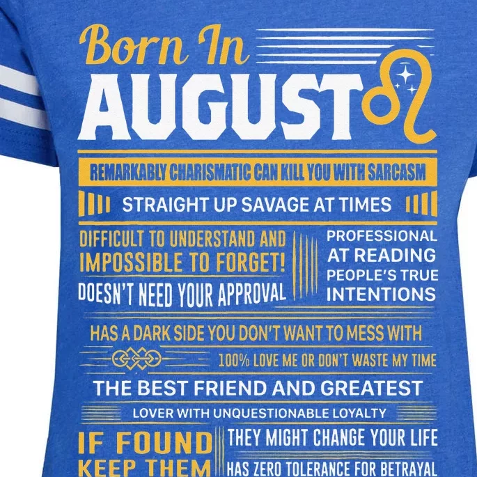 August Birthday Gifts Born In August Leo Enza Ladies Jersey Football T-Shirt