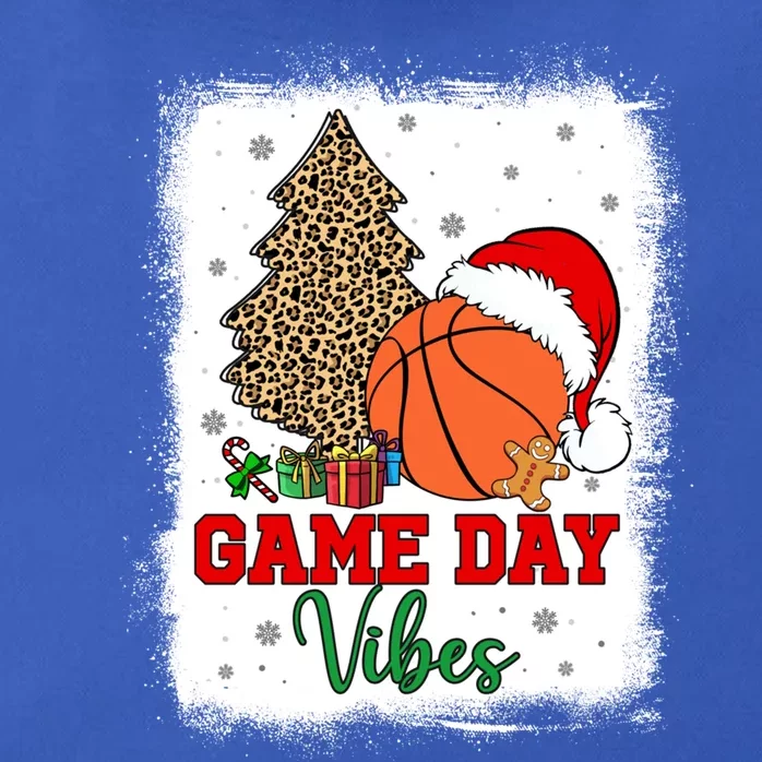 America Basketball Game Day Vibes Leopard Ball Santa Hat Gift Zip Tote Bag