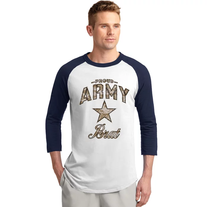 Army Brat Gift And (Camo) Baseball Sleeve Shirt