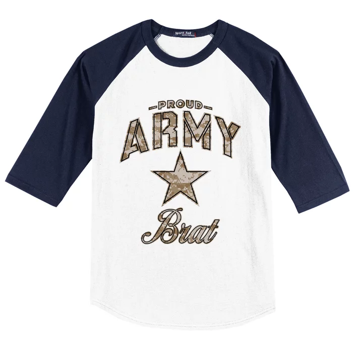 Army Brat Gift And (Camo) Baseball Sleeve Shirt