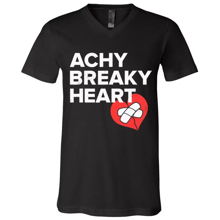 Achy Breaky Heart Gift For Music Lovers V-Neck T-Shirt