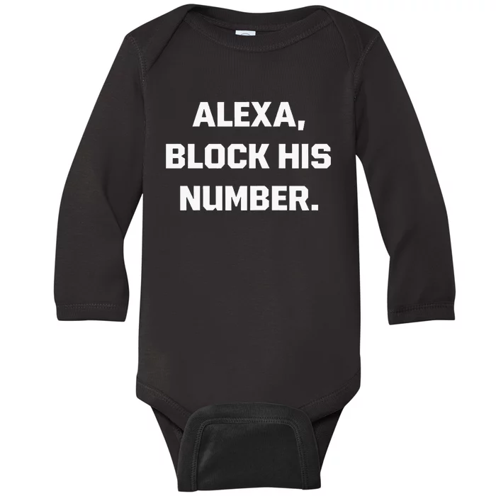 Alexa Block His Number Baby Long Sleeve Bodysuit