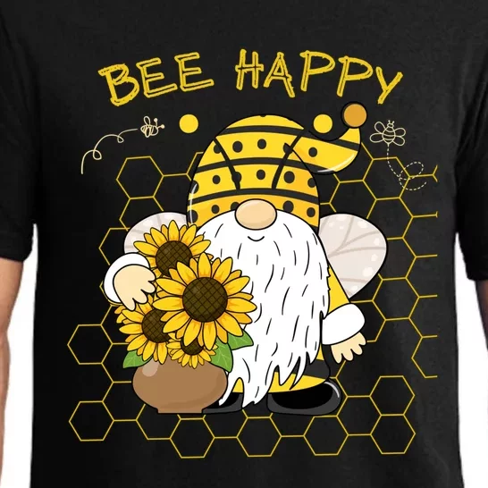 Adorable Bee Happy Bee Gnome With Sunflowers Gift Pajama Set