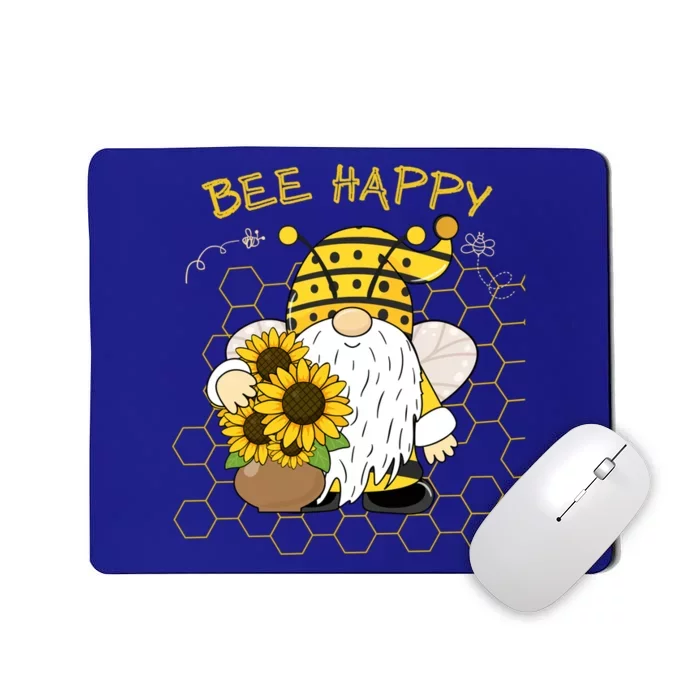 Adorable Bee Happy Bee Gnome With Sunflowers Gift Mousepad