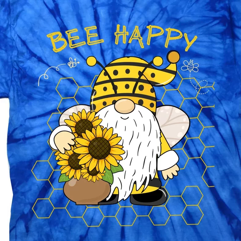 Adorable Bee Happy Bee Gnome With Sunflowers Gift Tie-Dye T-Shirt