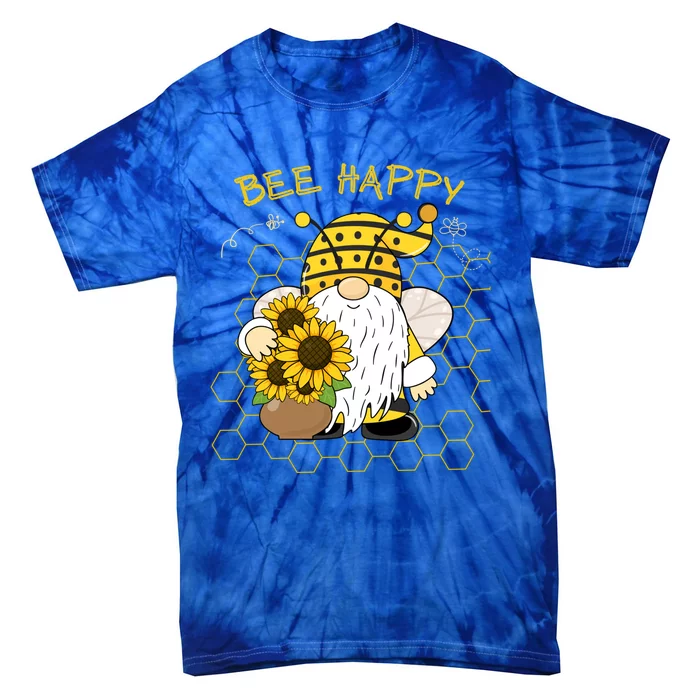 Adorable Bee Happy Bee Gnome With Sunflowers Gift Tie-Dye T-Shirt